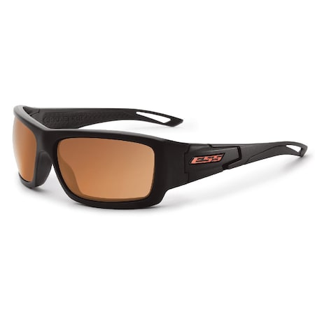 Ess Credence, Safety Glasses, Anti-Fog & Anti-Scratch, Copper MIrror Lens, Black Frame, Full-Frame EE9015-06