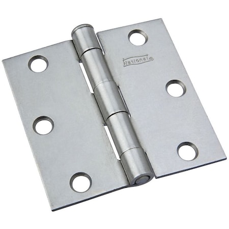 National Hardware Broad Hinge, 3 in W Frame Leaf, 0.088 in Thick Frame Leaf, Cold Rolled Steel, Steel, 50 lb N139-808