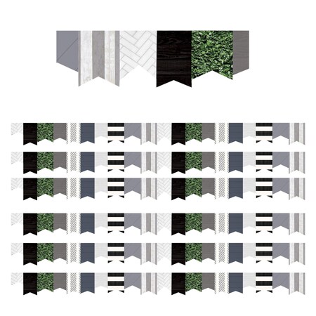 Teacher Created Resources Modern Farmhouse Pennants Die-Cut Border Trim, 35 Feet, 6PK TCR8517