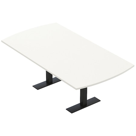 Skutchi Designs 6 Person Conference Table With Power Unit | 6' Arc Rectangle Table | Harmony Series HAR-AREC-48X72-T.BK-W960-NA