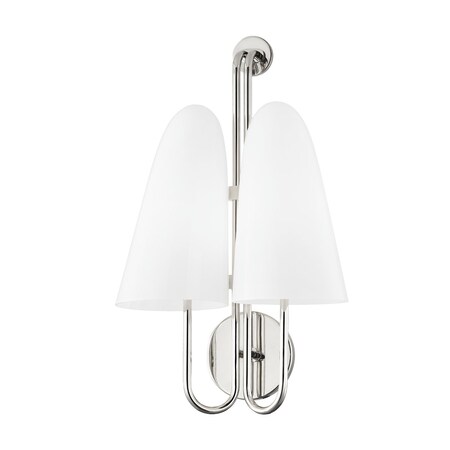 Hudson Valley Lighting Slate Hill 2 Light Wall Sconce 13 In. Polished Nickel 7172-PN