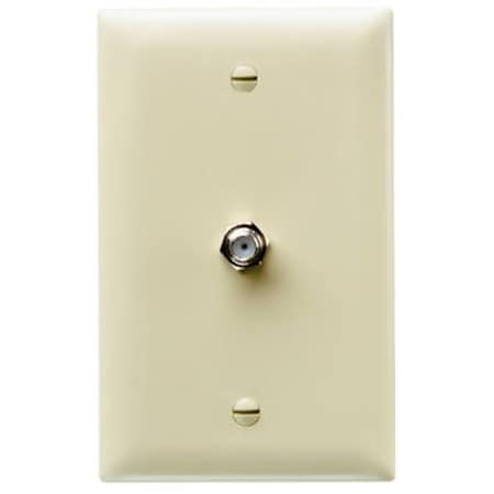 Legrand TradeMaster TP Wallplate, 3/4 in L, 4 in W, 1 -Gang, 1 -Port, Thermoplastic, Ivory TPCATVICC12