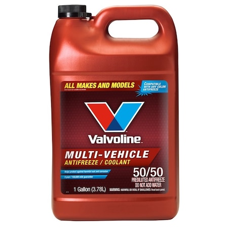 Valvoline Antifreeze Coolant, Pre-Diluted 50/50, 1 gal, Bottle, IAT, Ethylene Glycol, Yellow,  719005