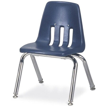 Virco 9000 Series 12" Classroom Chair, Preschool - 1st Grade with Nylon Glides - Navy Seat 9012