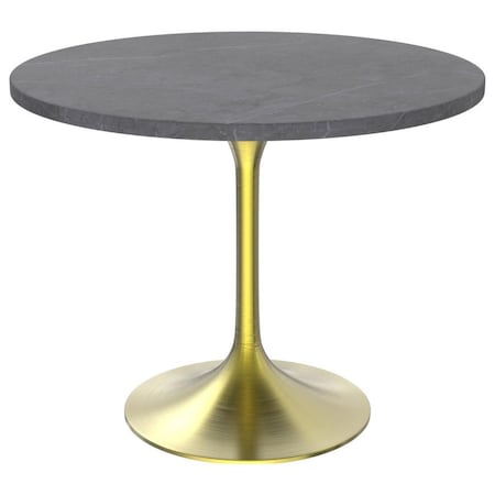 Leisuremod Round 35.43 in W, 29.34 in L, Sintered Stone/Stainless Steel, Grey VT20BG-36GRS
