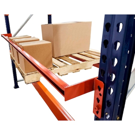 Global Industrial Teardrop Pallet Rack Backstop, 96" Length, 4" Offset 413252