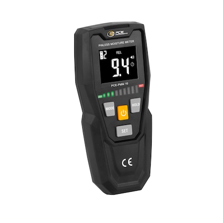 Pce Instruments Pinless moisture meter for building materials and wood, 0-100% with alarm and LCD backlight PCE-PMM 10
