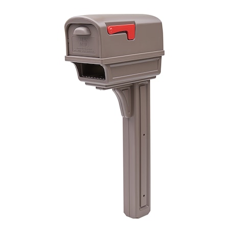 Solar Group Architectural Mailboxes Gentry T3 Plastic Post Mount Mocha Mailbox GGC1M00AM
