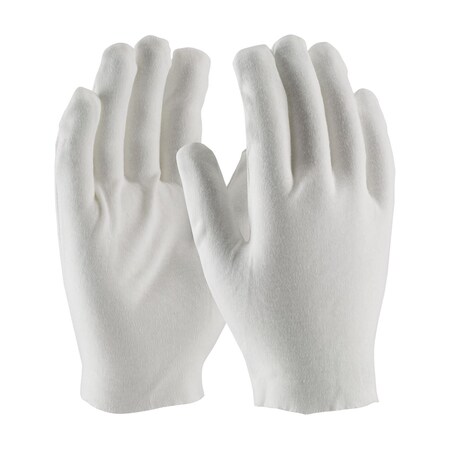 Cleanteam Heavy Weight Cotton Lisle Inspection Glove with Unhemmed Cuff, Men's, 12PK 97-540