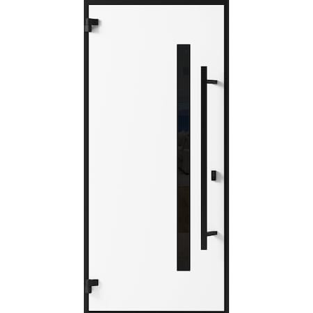 Vdomdoors Front Exterior Prehung Steel Door Ronex0162 Red Oak Entry Metal Modern Painted W36xH80 Right hand RONEX0162EXD-RED-W36 x H80-RH-I