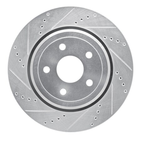 Dynamic Friction Co DFC Brake Rotor - Drilled and Slotted - Silver 631-42008L
