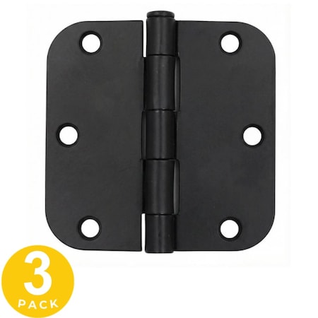 Global Door Controls 3.5 in. x 3.5 in. Spring Full Mortise 5/8 in. Radius Door Hinge with Fixed Pin - Pack of 3 CPS3535-5/8-US19-M