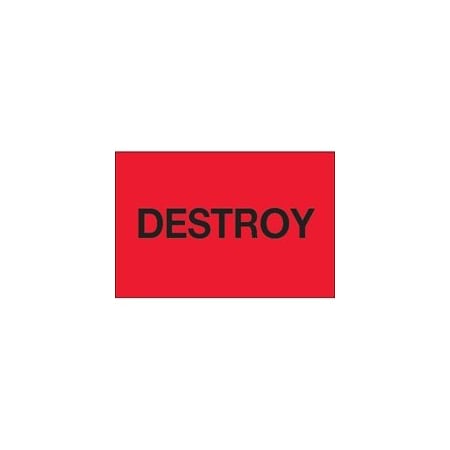 Bubblefast 2 x 3'' - ''Destroy'' Fluorescent Red Labels BFDL1146
