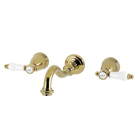 Kingston Brass Two-Handle Wall Mount Tub Faucet, Polished Brass KS3022BPL