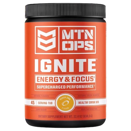 Mtn Ops Ignite Peach Zing Energy Drink Mix 22.4 oz 1104310145