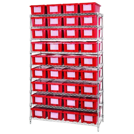 Quantum Storage Systems WIRE SHELVING UNIT W/ snt's WR9-36180RD