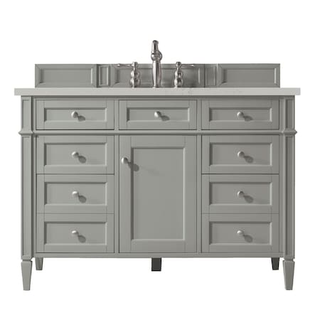 James Martin Vanities Brittany 48" Single Vanity, Urban Gray, w/ 3 CM Siberian Silestone Top 650-V48-UGR-3SFR
