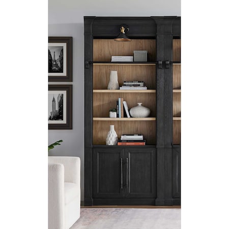 Martin Furniture Contemporary 8' Tall Wood Bookcase, Storage Organizer, Display Shelf, Fully Assembled, Black IMWL4094B