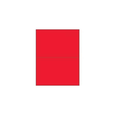Bubblefast 8 1/2 x 5 1/2'' Fluorescent Red Removable Rectangle Laser Labels-2 Labels per Sheet BFLL415RD