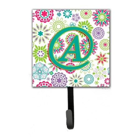 Carolines Treasures Letter A Flowers Pink Teal Green Initial Leash and Key Holder CJ2011-ASH4