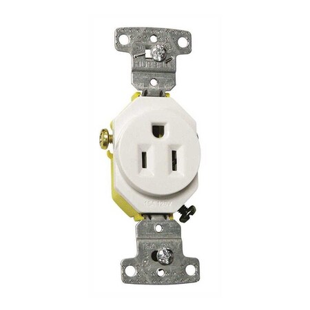 Hubbell Wiring 15 Amp 125-Volt Single Self Ground Receptacle, White RR151W