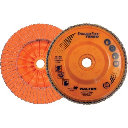 Walter Surface Technologies Walter ENDURO-FLEX TURBO Flap Disc, 5", 80 Grit 06A508