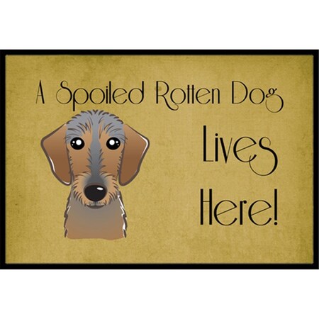 Carolines Treasures BB1481MAT Wirehaired Dachshund Spoiled Dog Lives Here Indoor & Outdoor Mat, 18 x 27 in. BB1481MAT