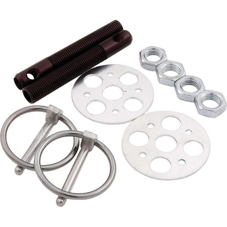 Powerhouse 0.38 in. Lightweight Aluminum Hood Pin Kit, Black PO3653244