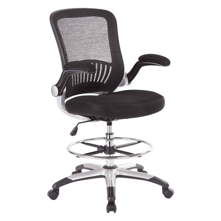 Office Star Products DC Series Mesh Back Drafting Chair, Black DCY69006-3M