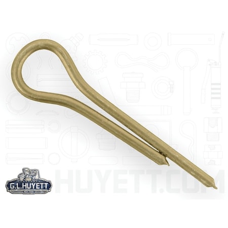 Huyett Cotter Pin, Zinc Yellow Carbon Steel, 0.047 in Dia x 0.250 in Effective Length CPY-046-0250