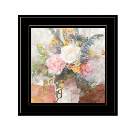 Homeroots Table Bouquet 2 Black Framed Print Wall Art 407877