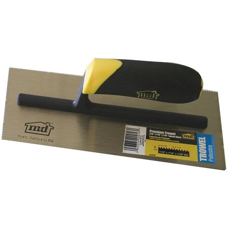 M-D Tile Installation Trowel, 1/16 in W x 1/16 in D Notch, 11 in L, 4-1/2 in W, Square Notch 20056