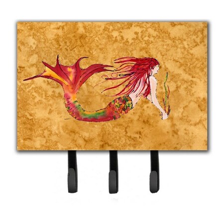 Carolines Treasures Ginger Red Headed Mermaid On Gold Leash and Key Holder 8727TH68