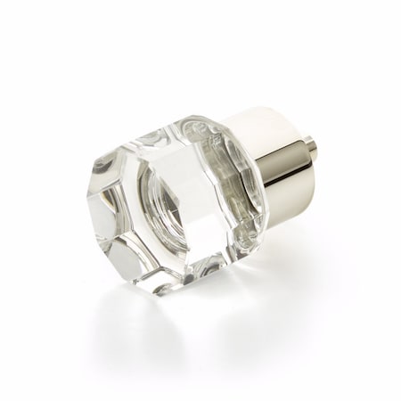 Schaub City Lights Round Multi Sided Glass Knob Polished Nickel Finish 55-PN