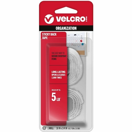 Velcro Brand Reclosable Fastener, 18 in, 3/4" Wd 90079