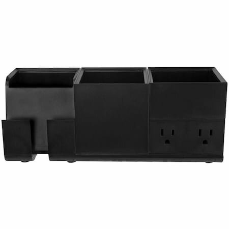 Bostitch Konnect Stackable Desk Organizer + Power Station, 4-Piece, Black KT2-BASEKIT1-BLK
