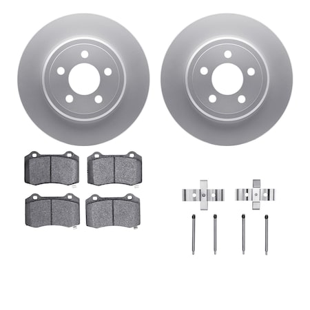 Dynamic Friction Co DFC GEOSPEC Coated Rotors with 5000 Brake Pads - Ceramic and Hardware 4512-39051