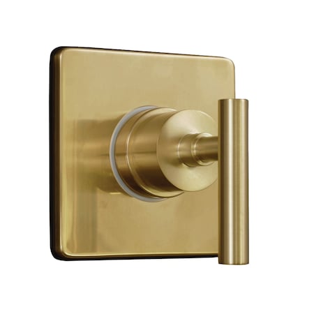 Kingston Brass Single-Handle Three-Way Diverter Valve with Square Trim Kit, Brushed Brass KS3047CML