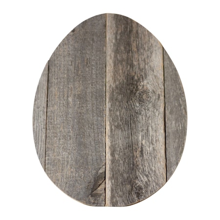Homeroots 12" X 9" Gray Reclaimed Wood Egg Shaped Wall Decor 384887