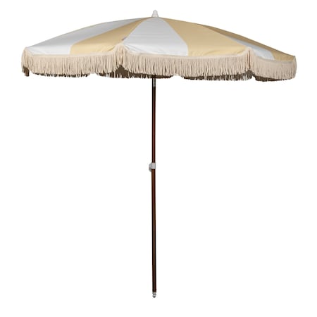 Picnic Time Family Of Brands Summerland 6.5 ft. Portable Beach Umbrella, Limoncello Stripe 816-01-361-000-0