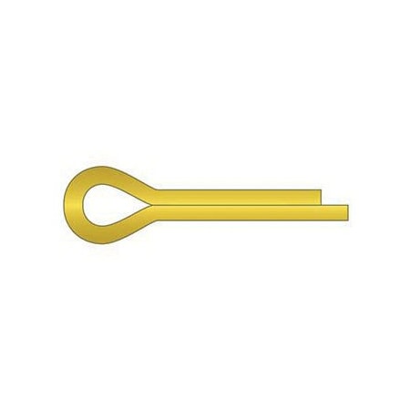 Huyett Cotter Pin, Brass, 0.094 in Dia x 2.000 in Effective Length CPB-093-2000