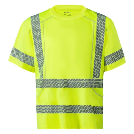 Protectx Long Sleeve T-Shirt, Class 3, Type R, 92% Polyester, 8% Spandex, Green, M ST-ESM155-SS-GN-M-01