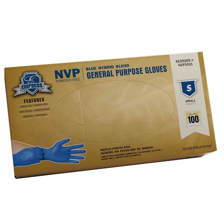 Procter & Gamble Blue Hybrid Glove Small NVP5001