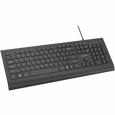 Rocstor PREMIUM K10 WIRED KEYBOARD - 104 KEY FUNCTION - CABLE CONNECTIVITY - USB TYPE A Y10P023-B1