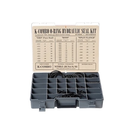 Zoro Select Combo O-Ring Kit, EPDM, Black K-COMBO/E70