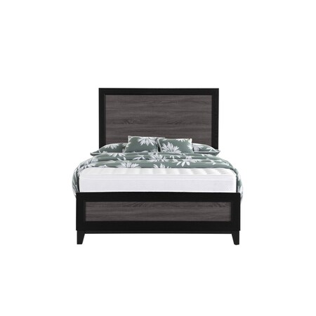Homeroots Black And Gray Inlaid Panels Queen Bed Frame 564764