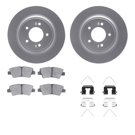 Dynamic Friction Co DFC GEOSPEC Coated Rotors with 5000 Brake Pads - Ceramic and Hardware 4512-21078