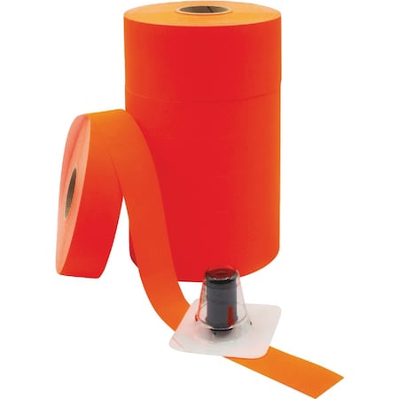 Centurion Monarch OEM 3/4'' x 5/8'' Red Blank Label with Replacement Ink Roller, 8 Rolls 1136R2