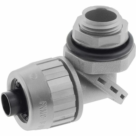 Hubbell Wiring Device-Kellems Conduit Fitting Connector, 3/8 in, Threaded, Nylon, Gray PS0389NGY