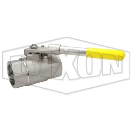 Dixon Ball Valve, 1-1/2 in Nominal, FNPT End Style, 316 SSss Steel Body, Standard Port, PTFE Softgood SSBV150SR